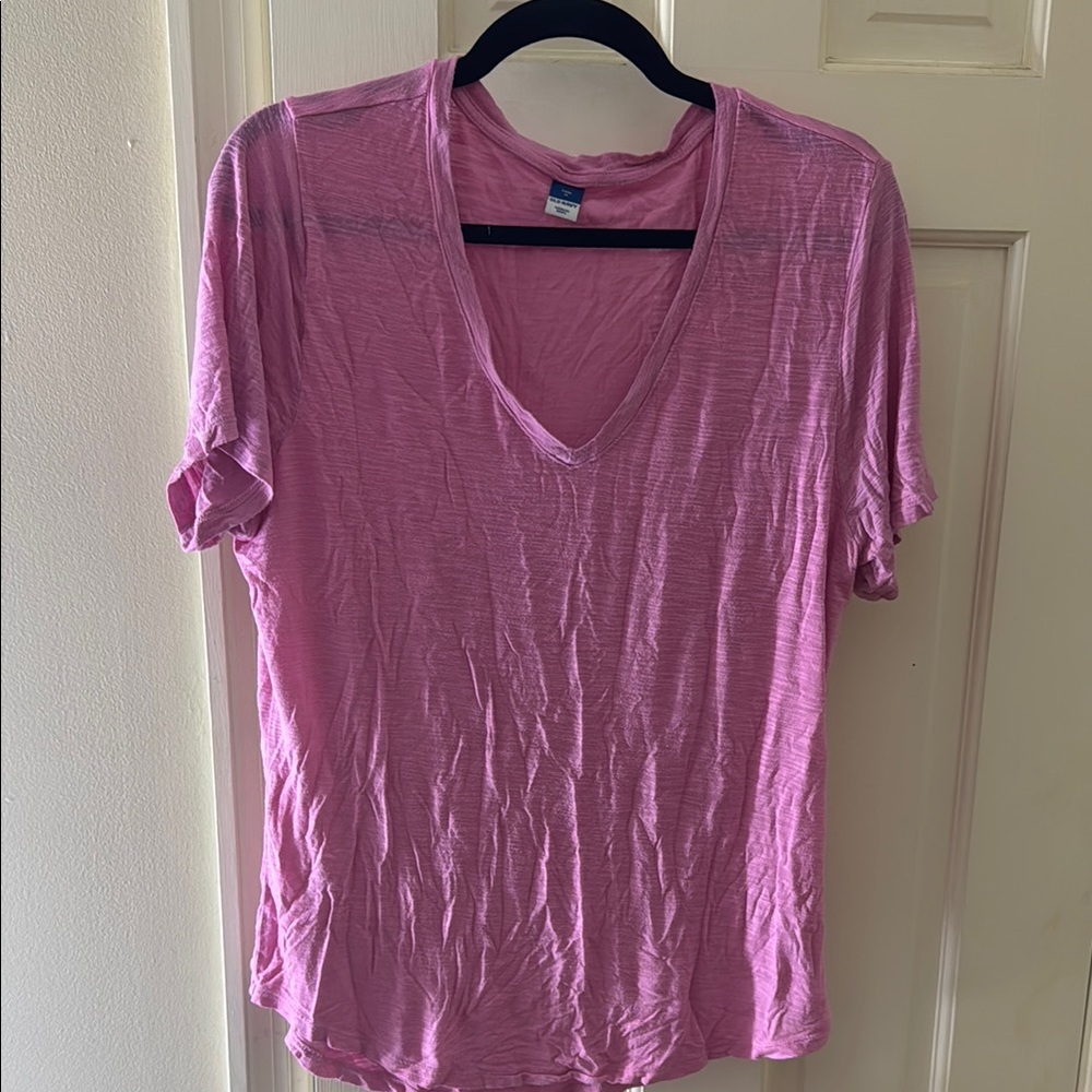 Old Navy Pink Cuffed Sleeve Relaxed T-Shirt